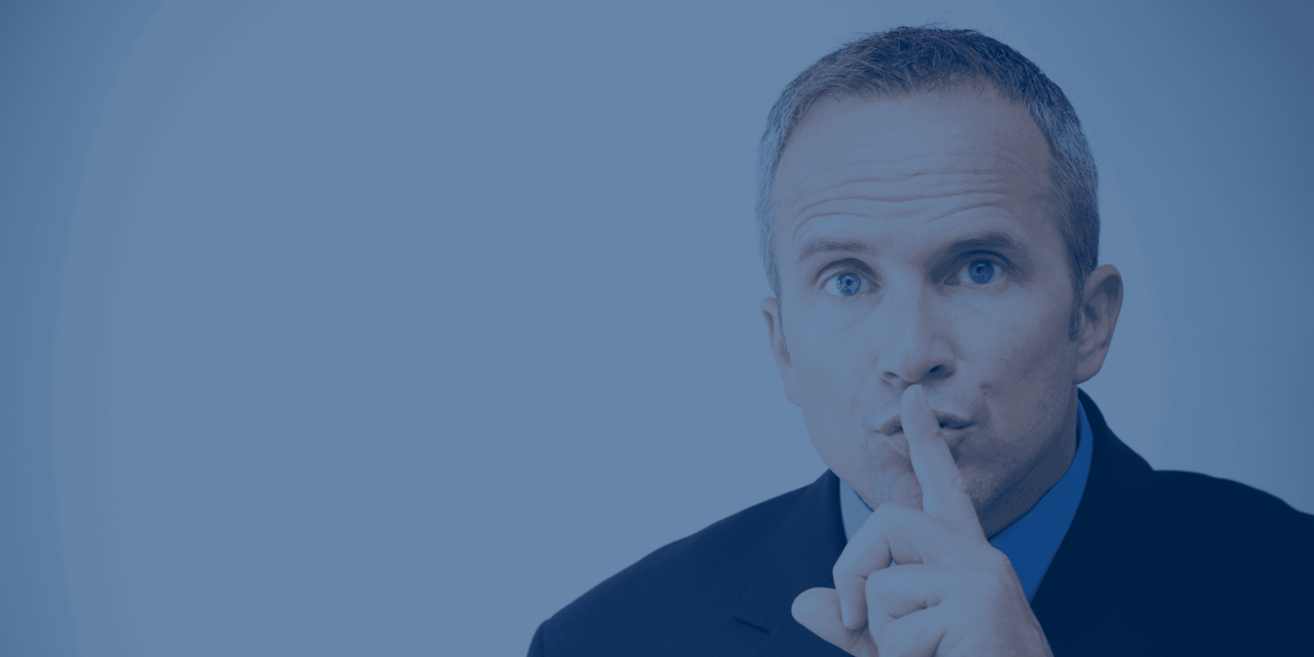 Managing Partner of a law firm hands on lips - depicting keeping a secret - What Our Customers Don't Want Their Competitors to Know. Insource is their competitive advantage